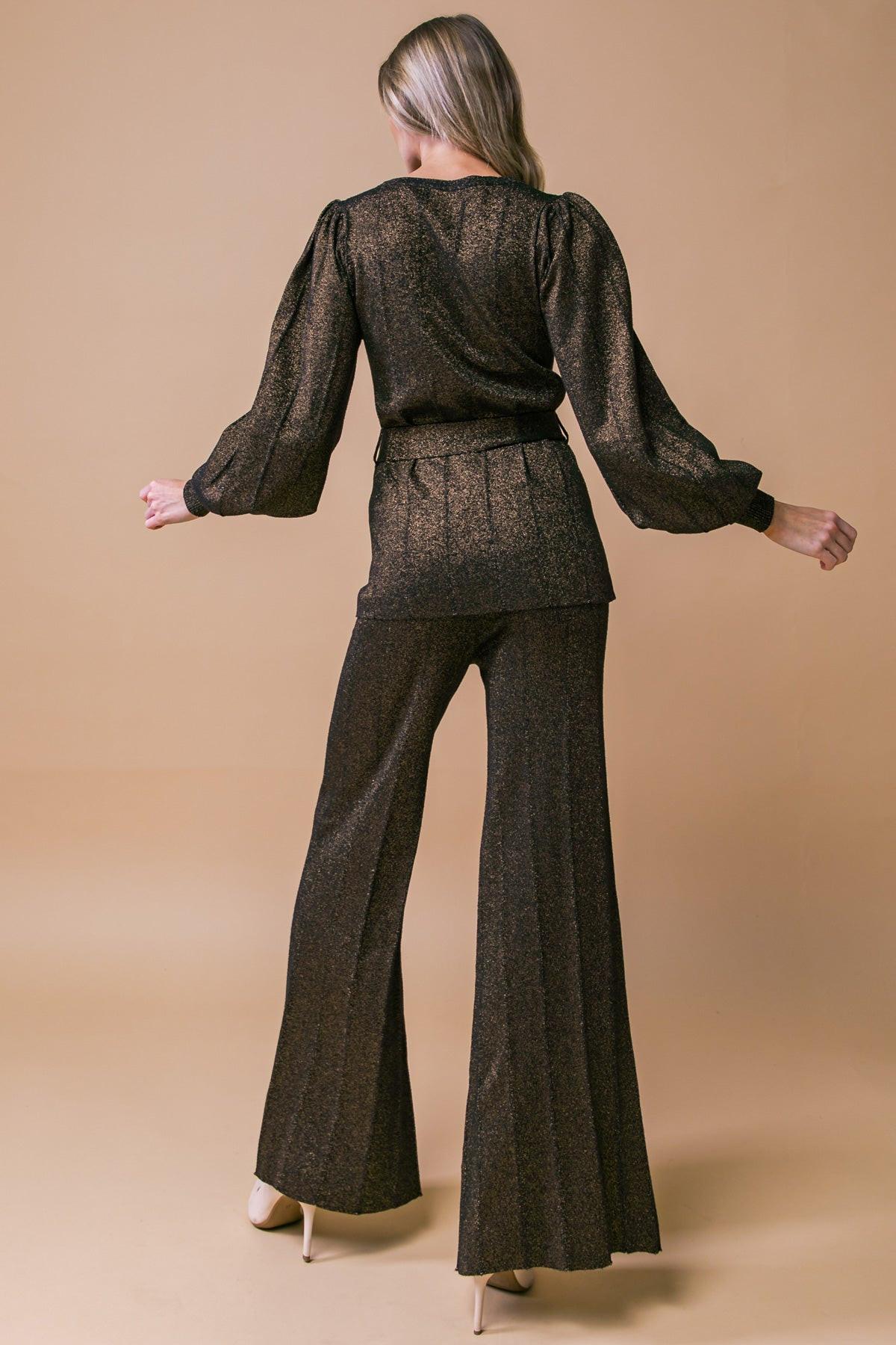 STUNNING STANCE METALLIC SWEATER TUNIN AND PANT SET Flying Tomato