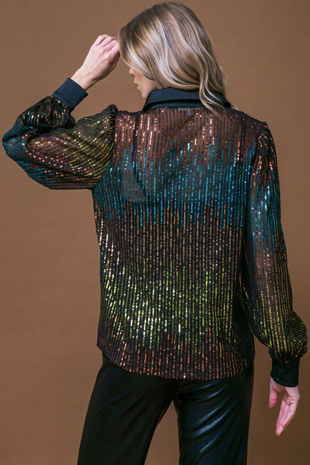 CAUSE A COMMOTION SEQUIN BLOUSE Flying Tomato