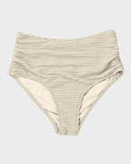 Textured Knot-Front High-Waisted Bikini Set SheCurve