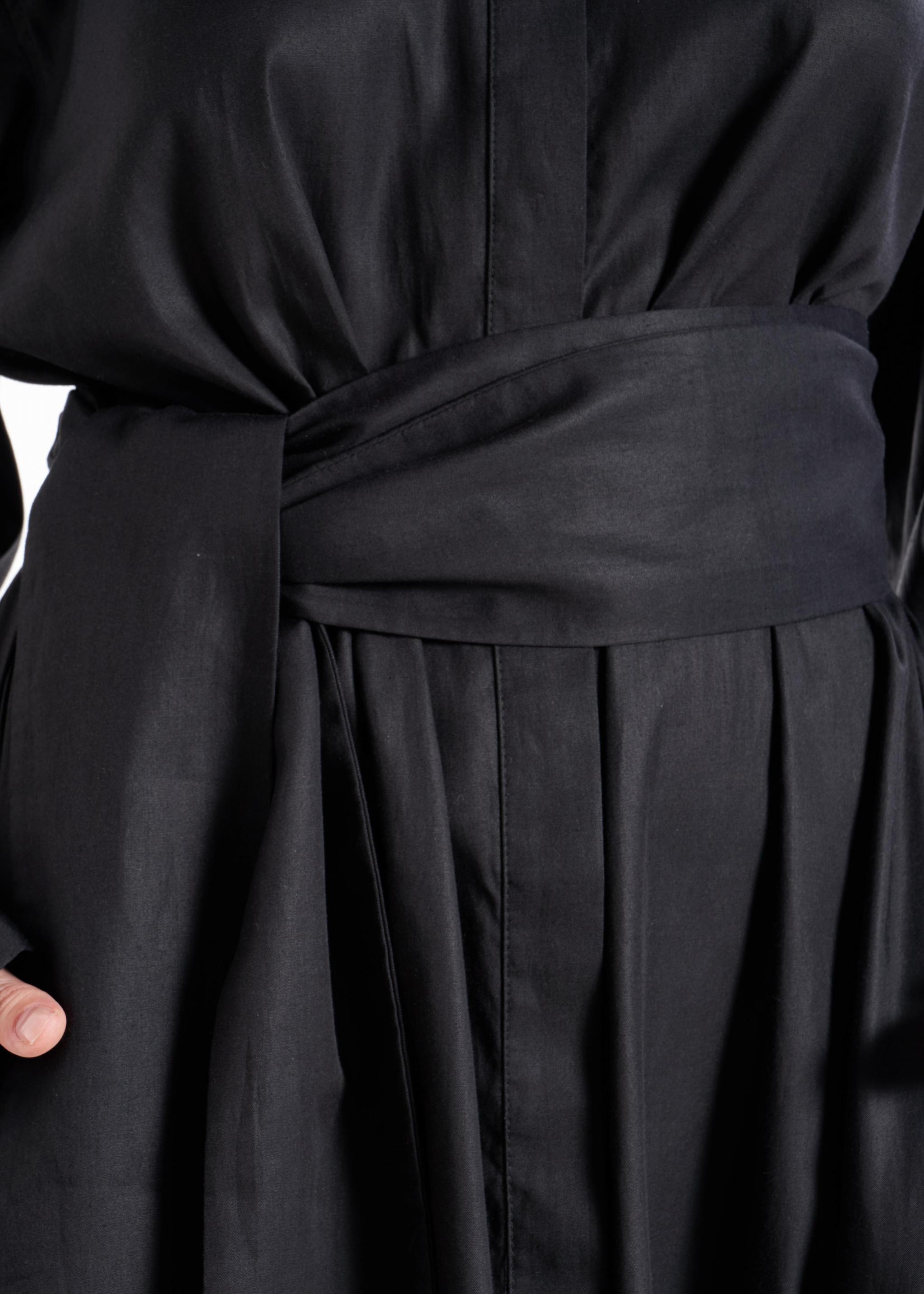 Aitna Black Maxi Shirt Dress
