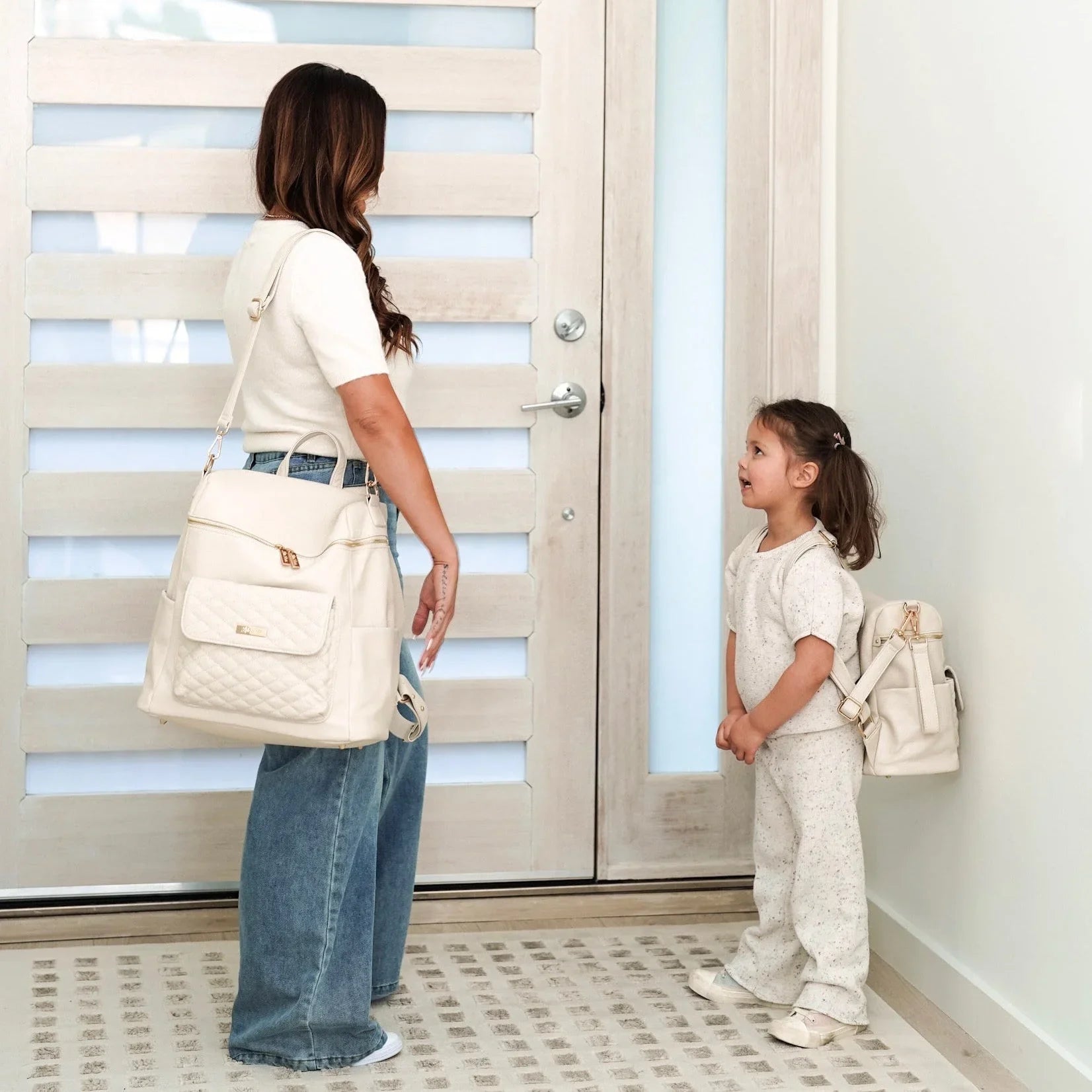 Signature Diaper Bag Pearl White