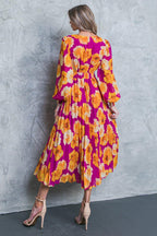 LOOK AT HER FLORAL WOVEN MIDI DRESS Flying Tomato