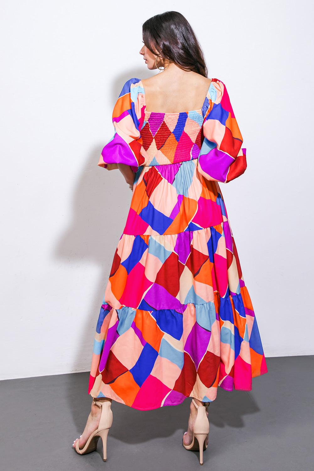 PULLING HEARTSTRINGS WOVEN MIDI DRESS Flying Tomato