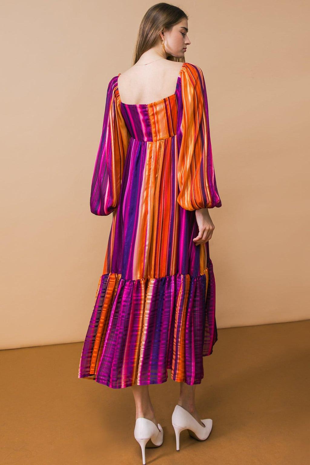 EVERYTHING YOU NEEDED WOVEN MIDI DRESS Flying Tomato