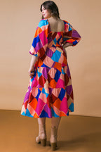 PULLING HEARTSTRINGS WOVEN MIDI DRESS Flying Tomato