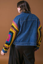FESTIVAL WEAVE WASHED DENIM JACKET Flying Tomato