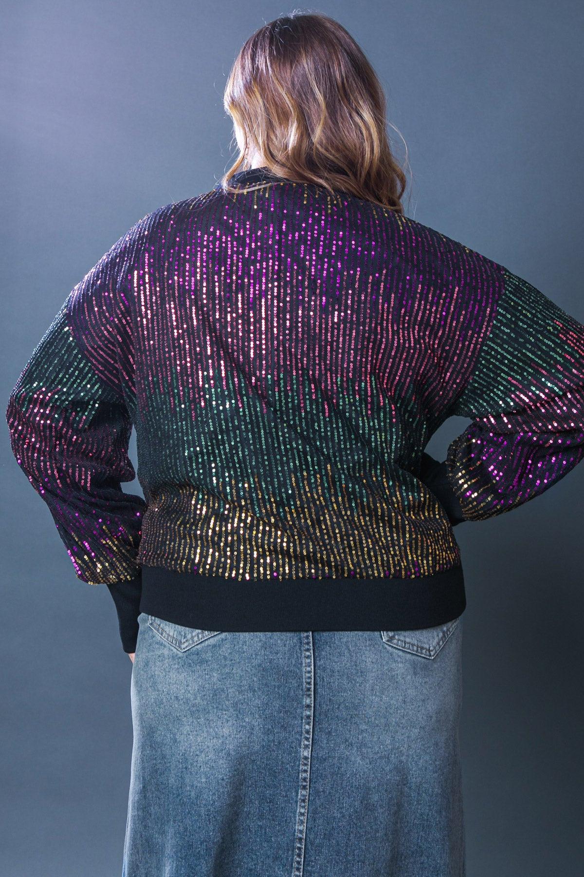 ENTERTAIN ME SEQUIN BOMBER JACKET Flying Tomato