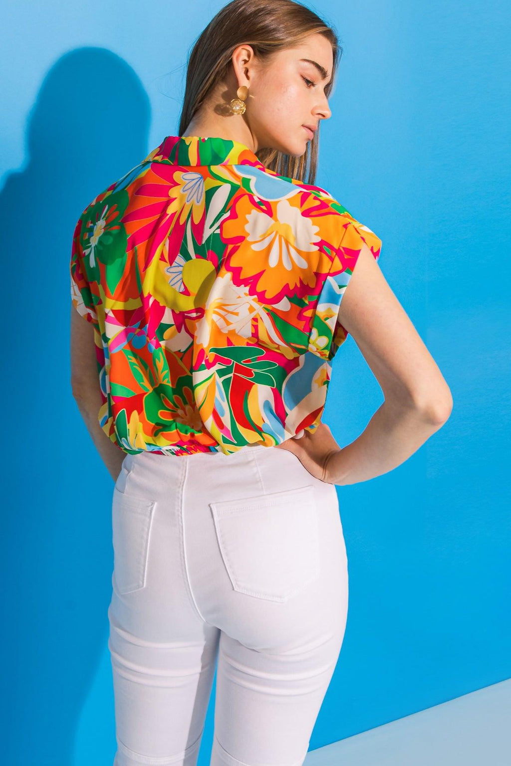 SWEET DREAMS FLORAL WOVEN TOP Flying Tomato