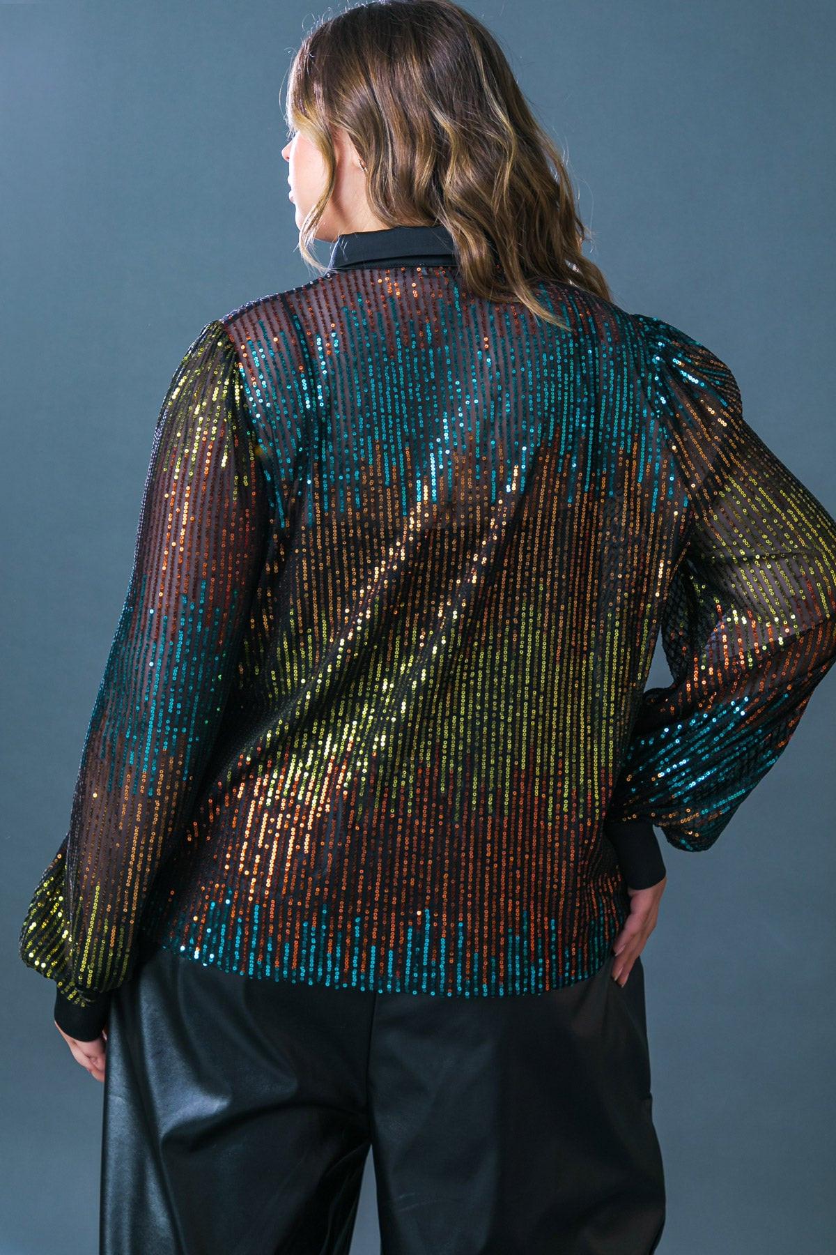 CAUSE A COMMOTION SEQUIN BLOUSE Flying Tomato