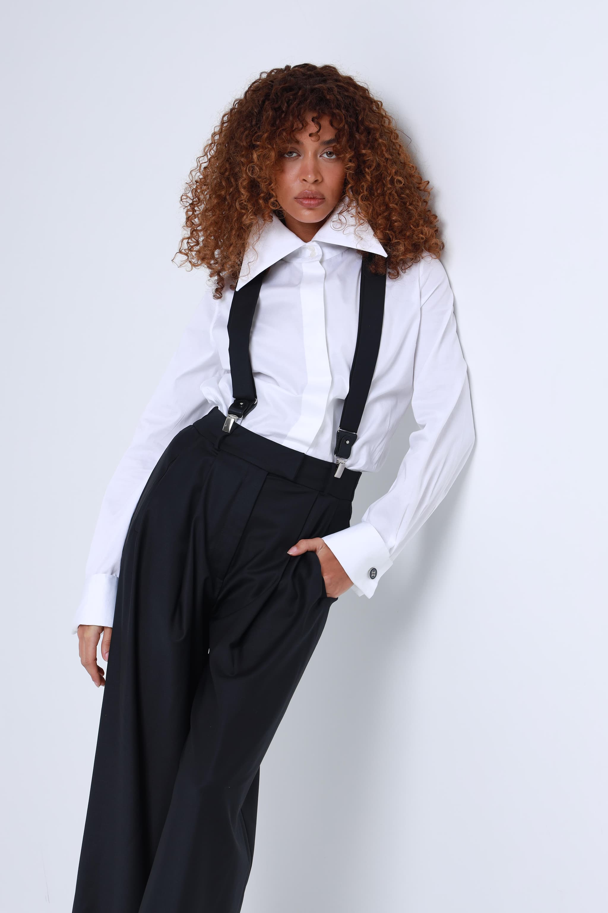 Liza Black Ultra-Fine Virgin Wool Suspenders