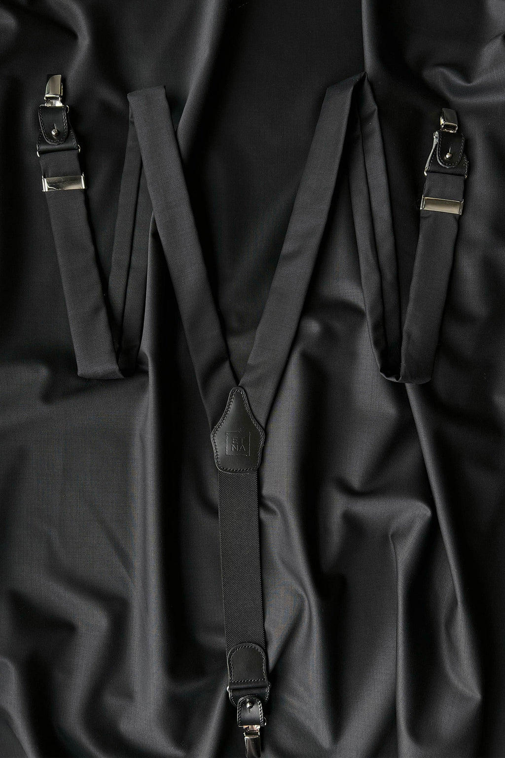 Liza Black Ultra-Fine Virgin Wool Suspenders