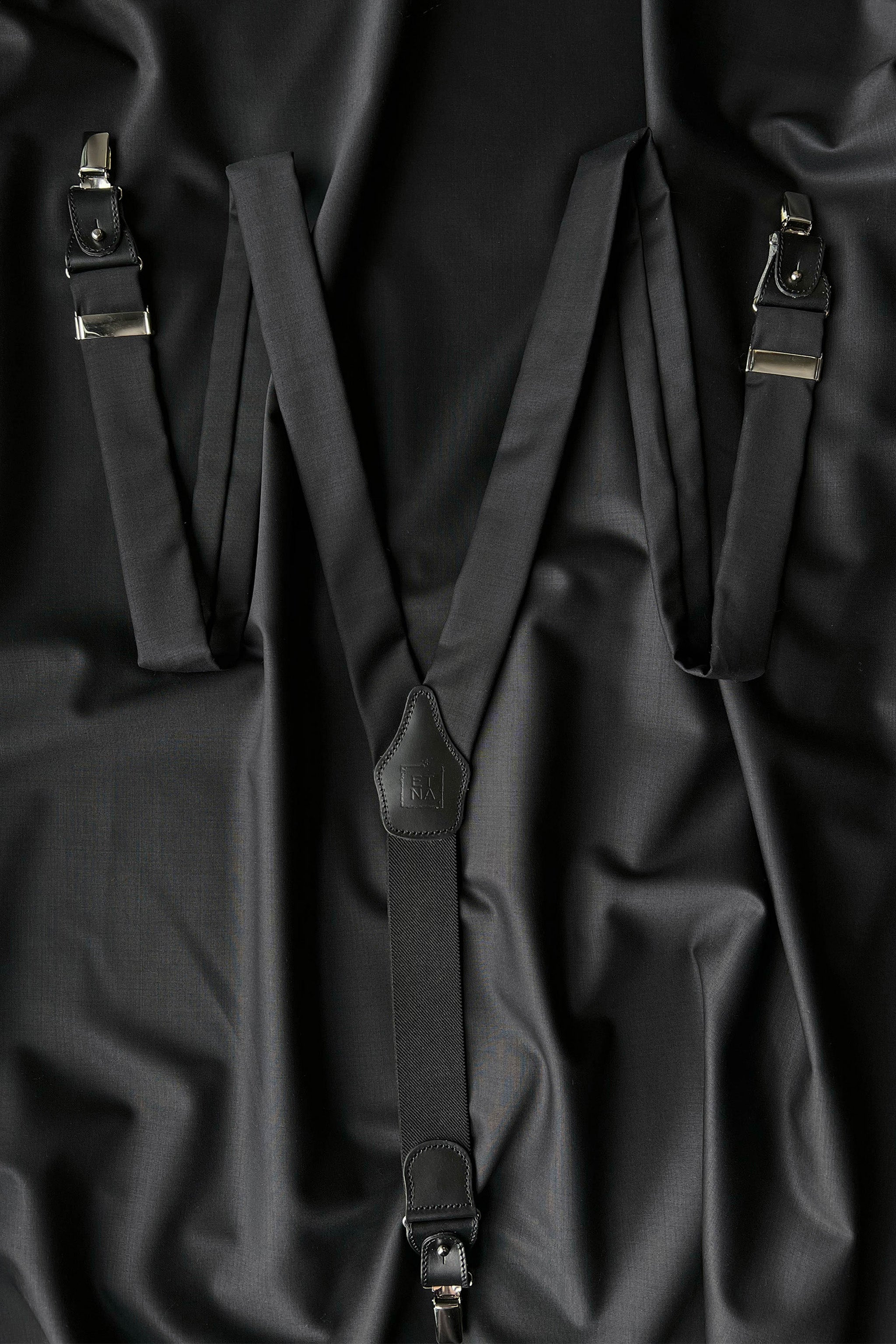 Liza Black Ultra-Fine Virgin Wool Suspenders