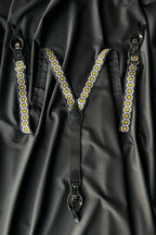 Sicily Lemon Yellow Floral Patterned Silk Suspenders ETNA