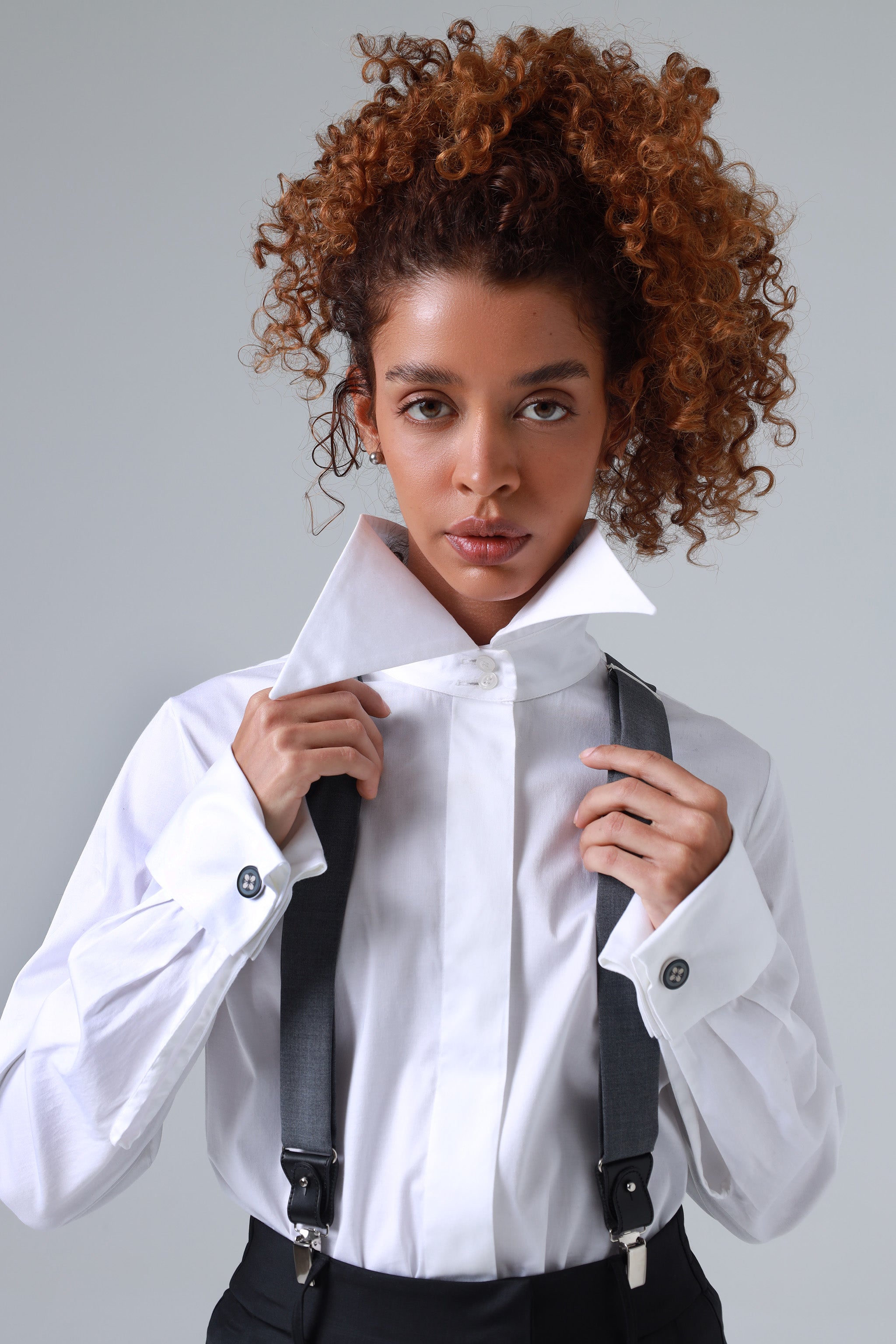 Sophia Grey Ultra-Fine Virgin Wool Suspenders ETNA