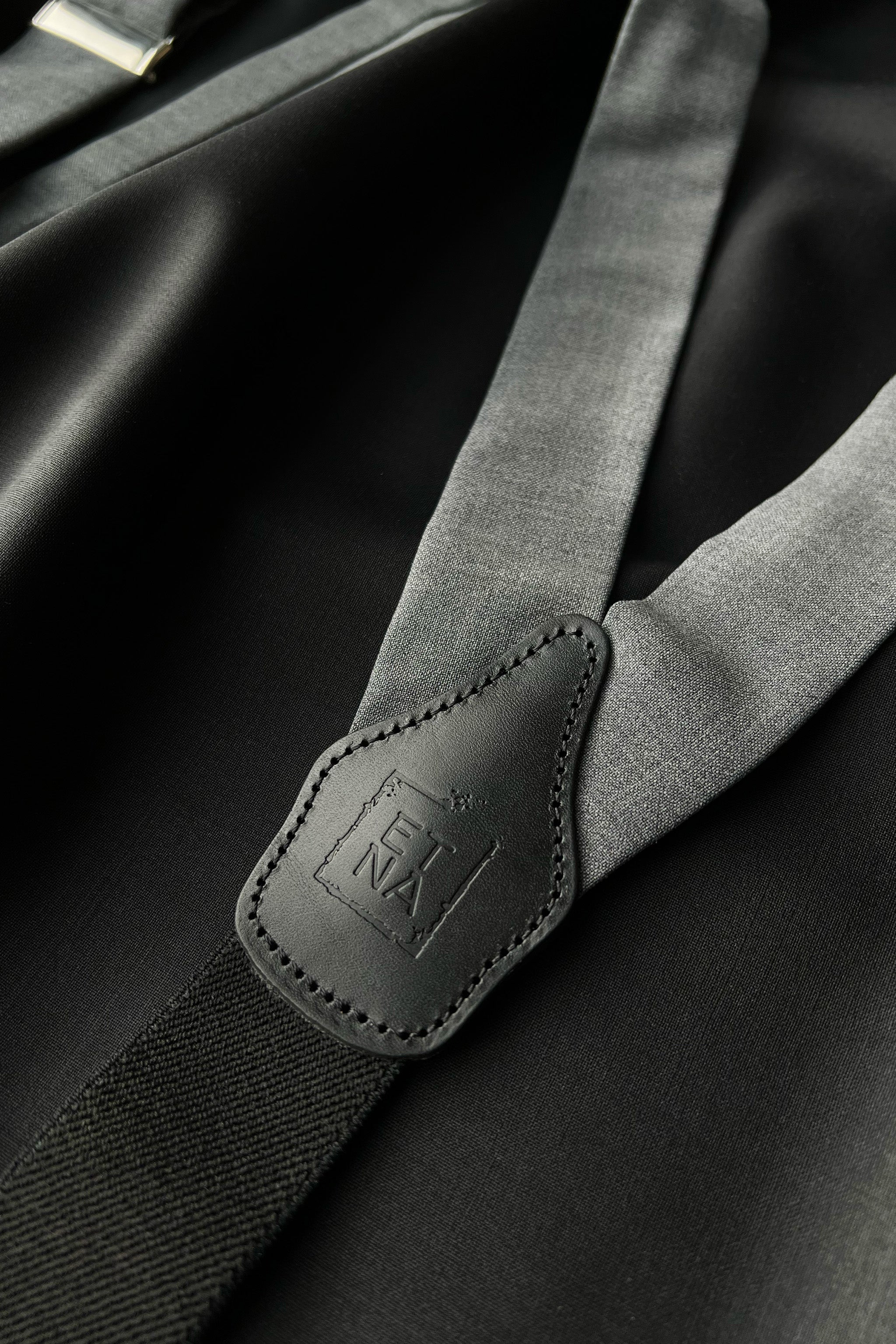 Sophia Grey Ultra-Fine Virgin Wool Suspenders ETNA