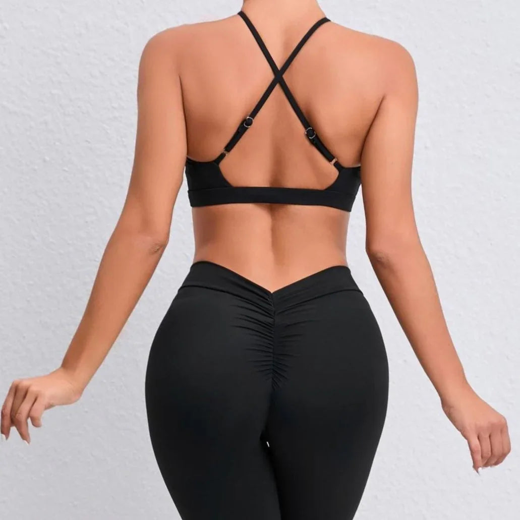 Criss Cross Bra Rockstar Peach