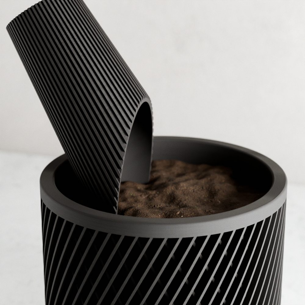 Cylindrical Soil Scoop
