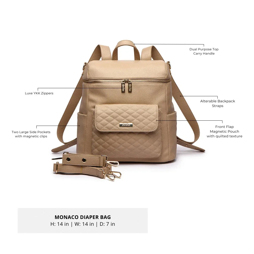 Signature Diaper Bag Latte Brown Luli Bebe