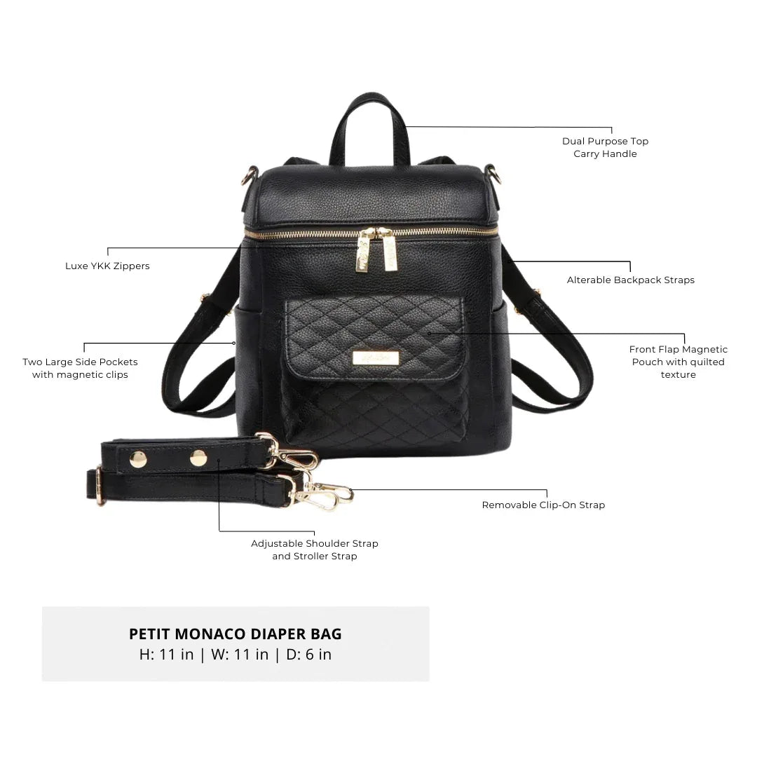 Petit Diaper Bag Ebony Black Luli Bebe