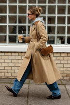 FALLING LEAVES WOVEN MIDI TRENCH COAT Flying Tomato