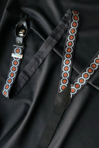 Sicily Lava Orange Floral Etna Patterned Silk Suspenders ETNA