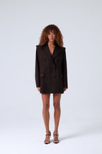 Broadway 3-Piece Monica Tailored Virgin Wool Suit in Dark Coffee ETNA