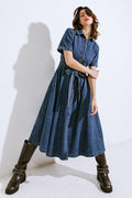 DAY IN THE LIFE DENIM MIDI DRESS Flying Tomato