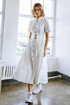 LUCKY ME WOVEN MIDI DRESS Flying Tomato