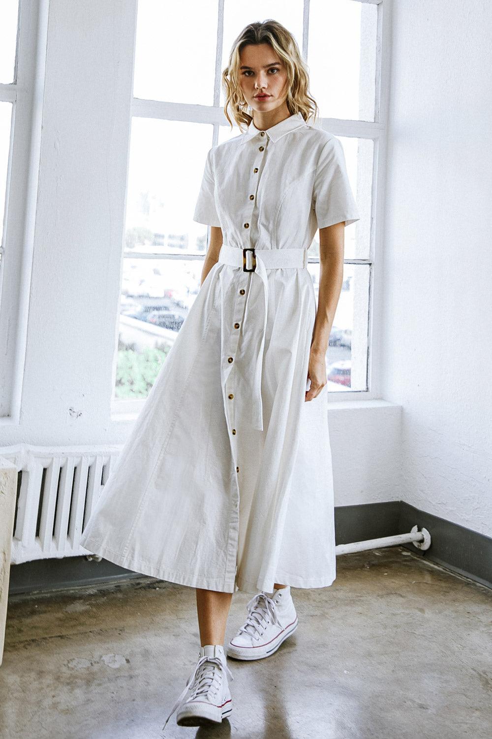LUCKY ME WOVEN MIDI DRESS Flying Tomato