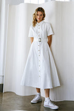 LUCKY ME WOVEN MIDI DRESS Flying Tomato