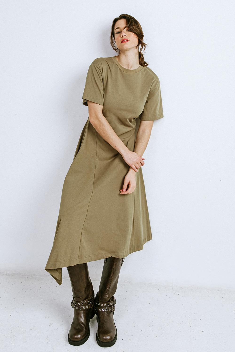 RIGHT ON CUE KNIT MIDI DRESS Flying Tomato