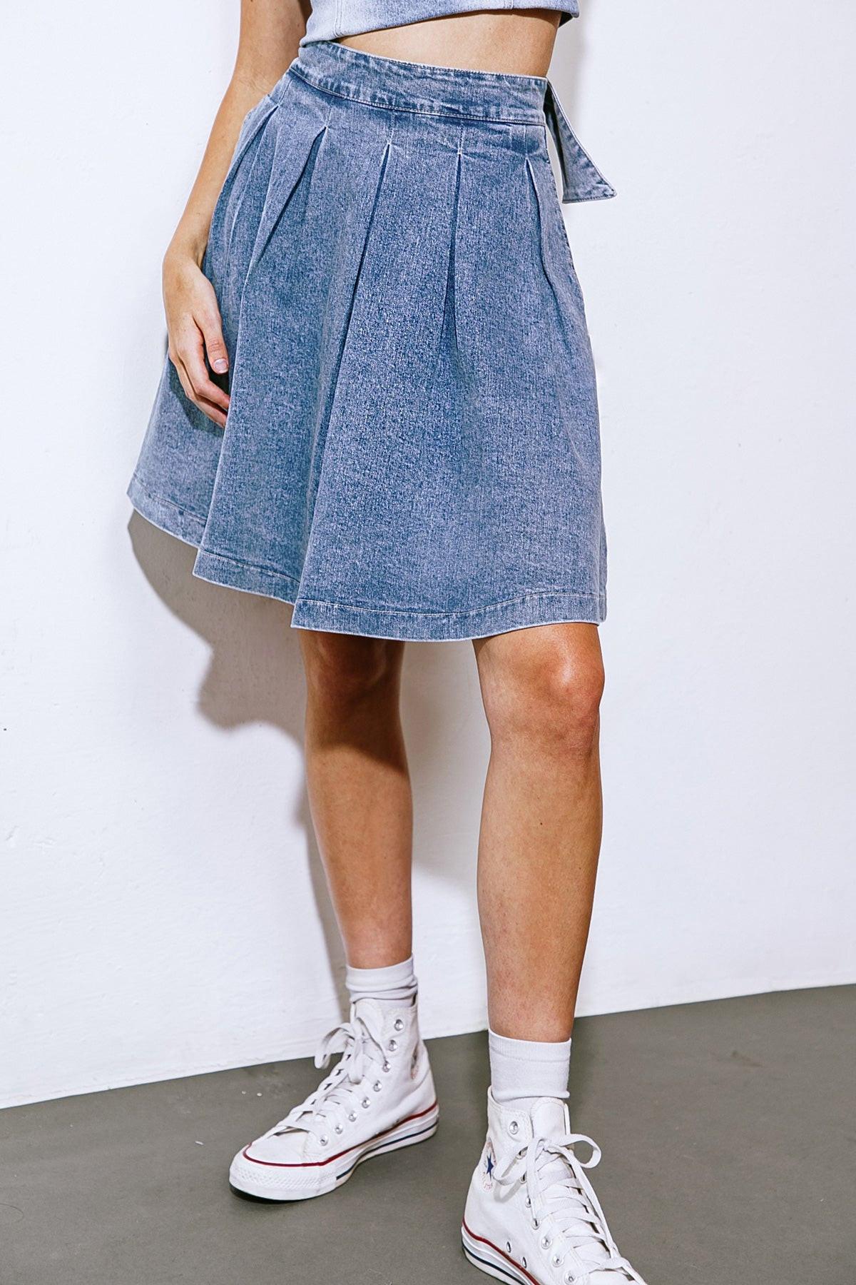 YOUR EYES ON MINE DENIM MINI SKIRT Flying Tomato