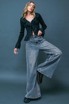 DARING TREND WASHED DENIM PANTS Flying Tomato