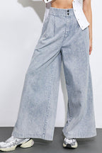 PLAY MY WAY STRIPED DENIM PANTS Flying Tomato