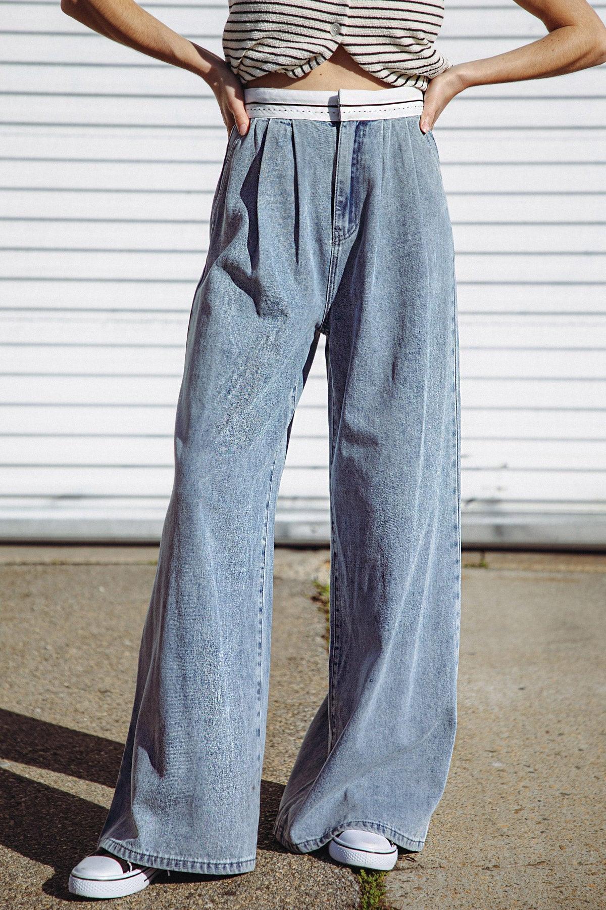 FOREVER WONDERING DENIM PANTS Flying Tomato