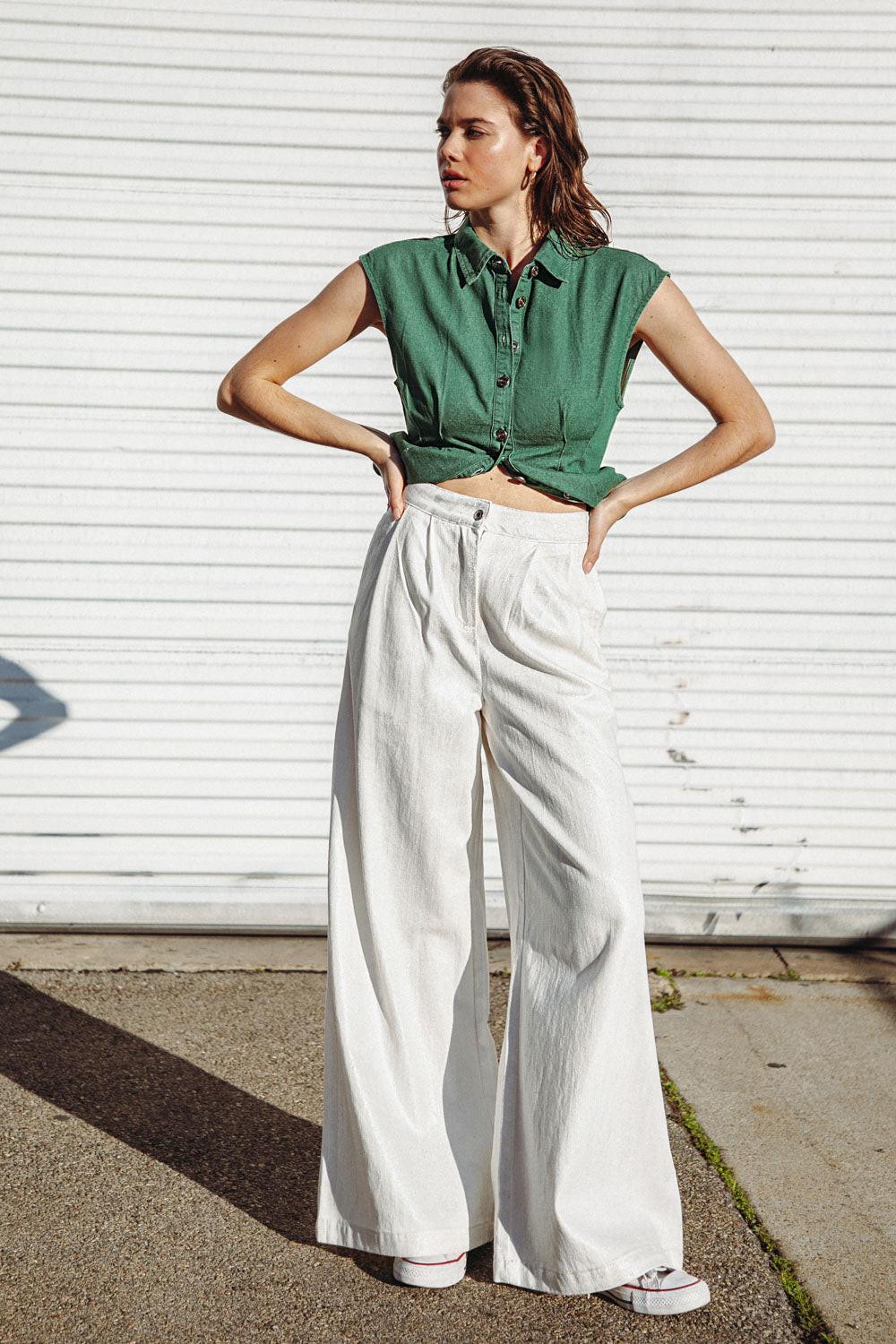 CLEAN SLATE DENIM TOP Flying Tomato