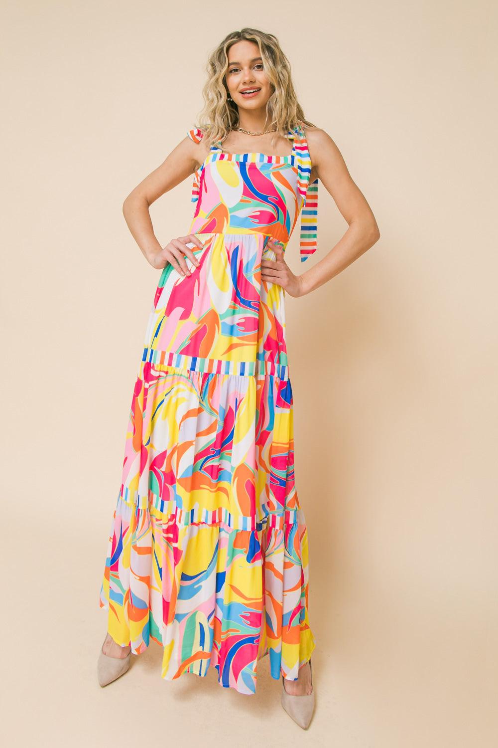 TEA PARTY WOVEN MAXI DRESS Flying Tomato