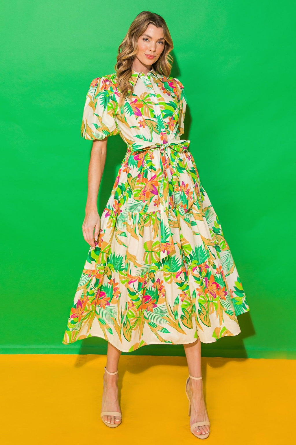 YOU KNOW ME SO WELL POPLIN MIDI SHIRT DRESS Flying Tomato