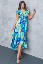 LA BEBE WOVEN SATIN MAXI DRESS Flying Tomato