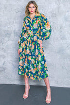BUBBLY BLISS WOVEN MIDI SHIRT DRESS Flying Tomato