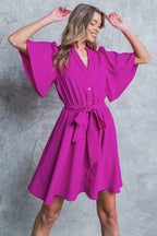 SPEAK NOW WOVEN MINI DRESS Flying Tomato