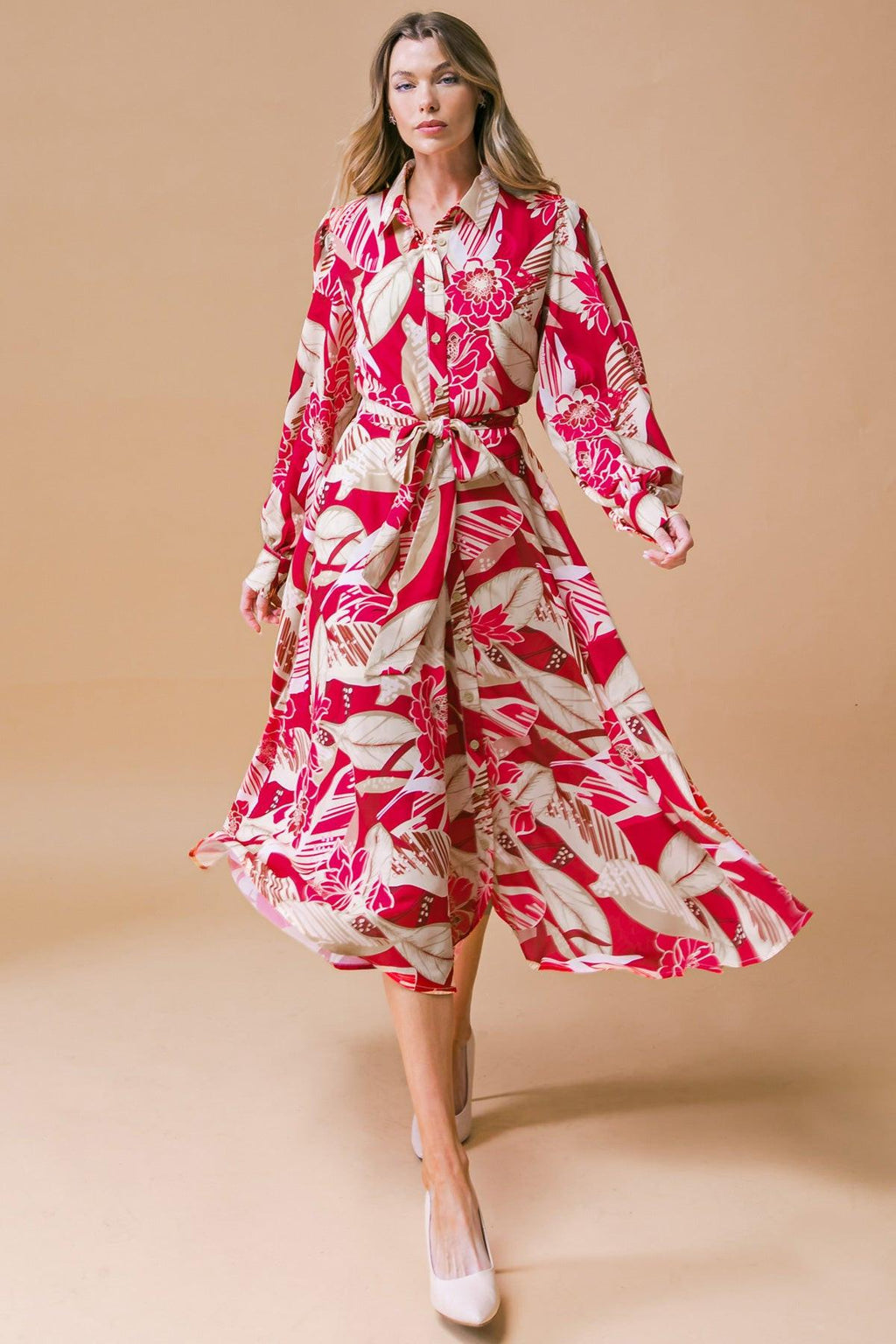 HEART OF WOVEN MIDI DRESS Flying Tomato