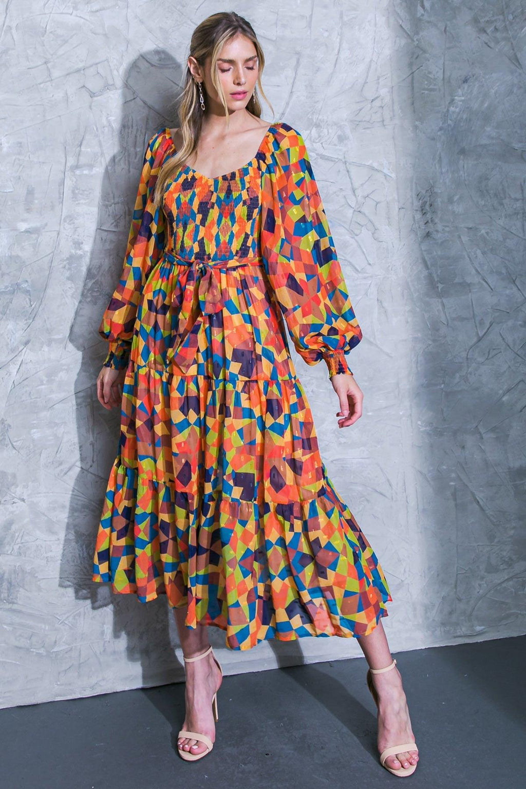 NOTHING WAS THE SAME WOVEN MIDI DRESS Flying Tomato