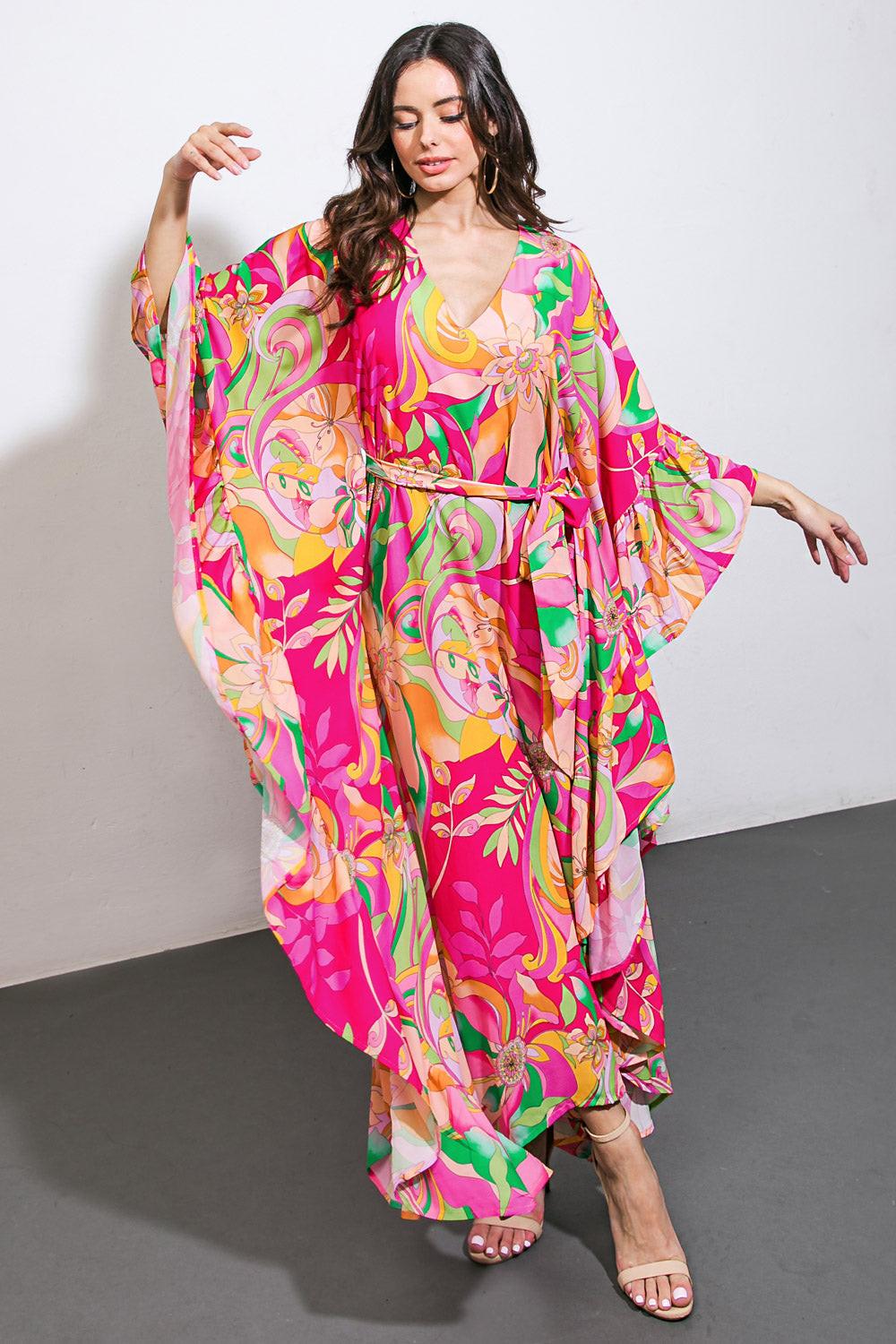 SEASIDE GIRLS WOVEN KAFTAN DRESS Flying Tomato