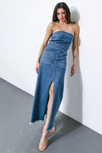 DREAMS COME TRUE DENIM MIDI DRESS Flying Tomato