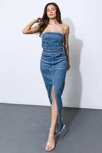 DREAMS COME TRUE DENIM MIDI DRESS Flying Tomato