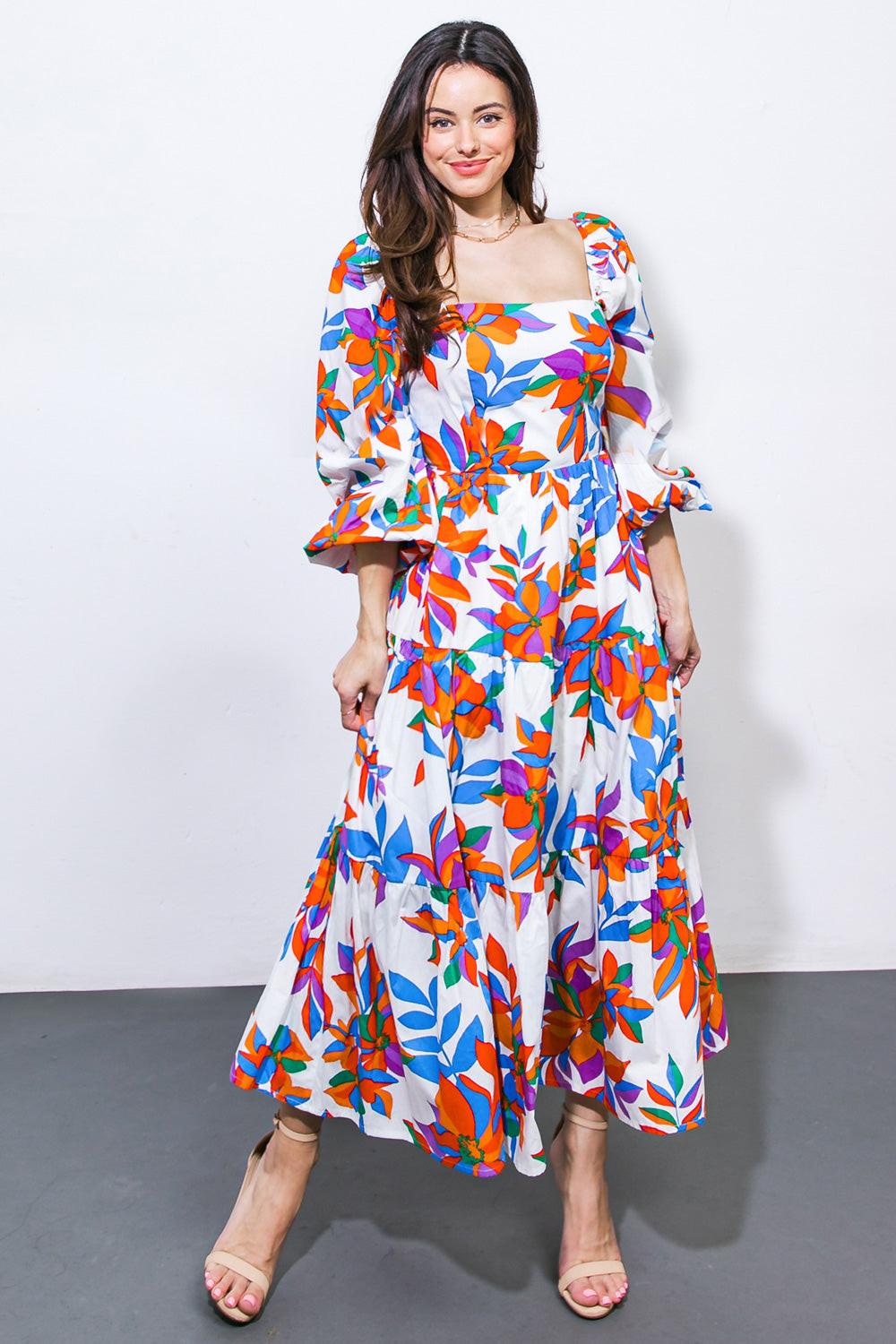 FEELING OPTIMISTIC WOVEN MIDI DRESS Flying Tomato