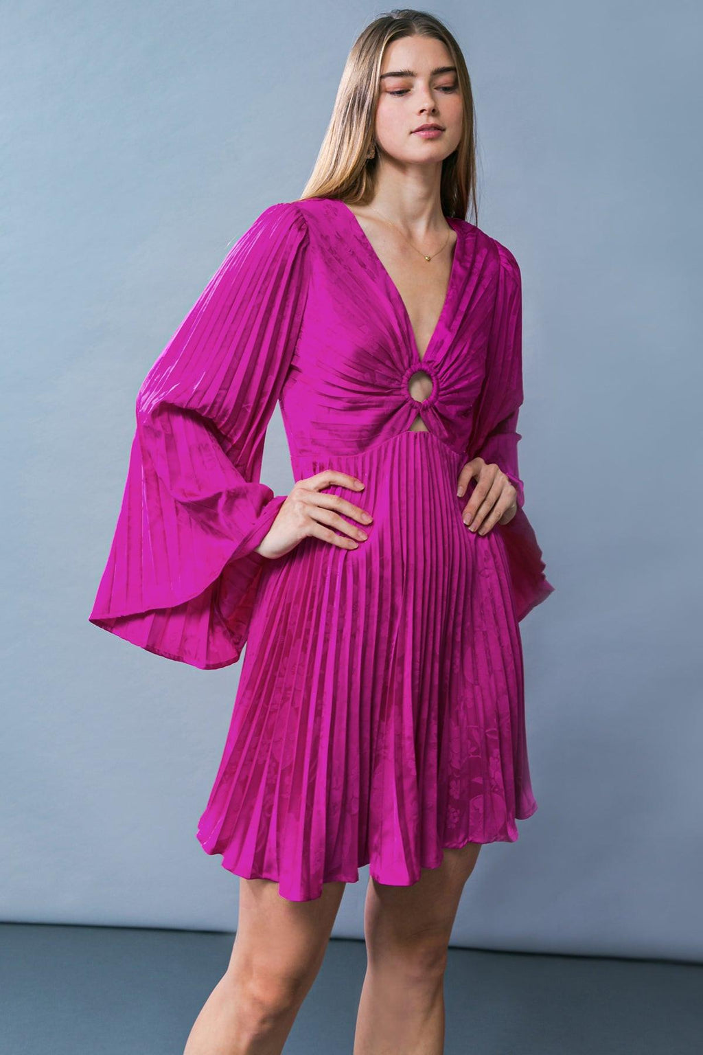 GRACEFUL ENTRANCE SATIN MINI DRESS Flying Tomato