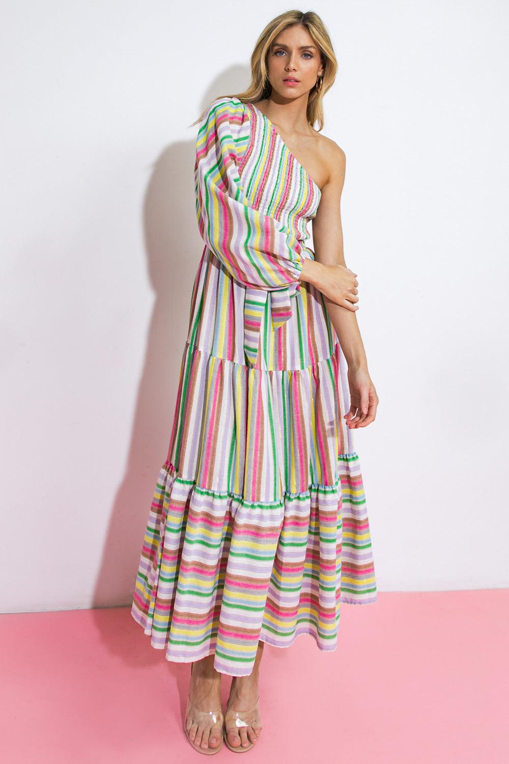 NO MATTER WHERE I GO WOVEN MIDI DRESS Flying Tomato