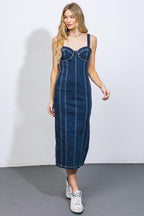 A GREATER LOVE DENIM MIDI DRESS Flying Tomato